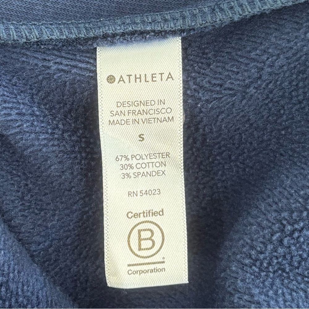 Athleta Cozy Asym Pullover In Navy Size Small - Picture 6 of 6